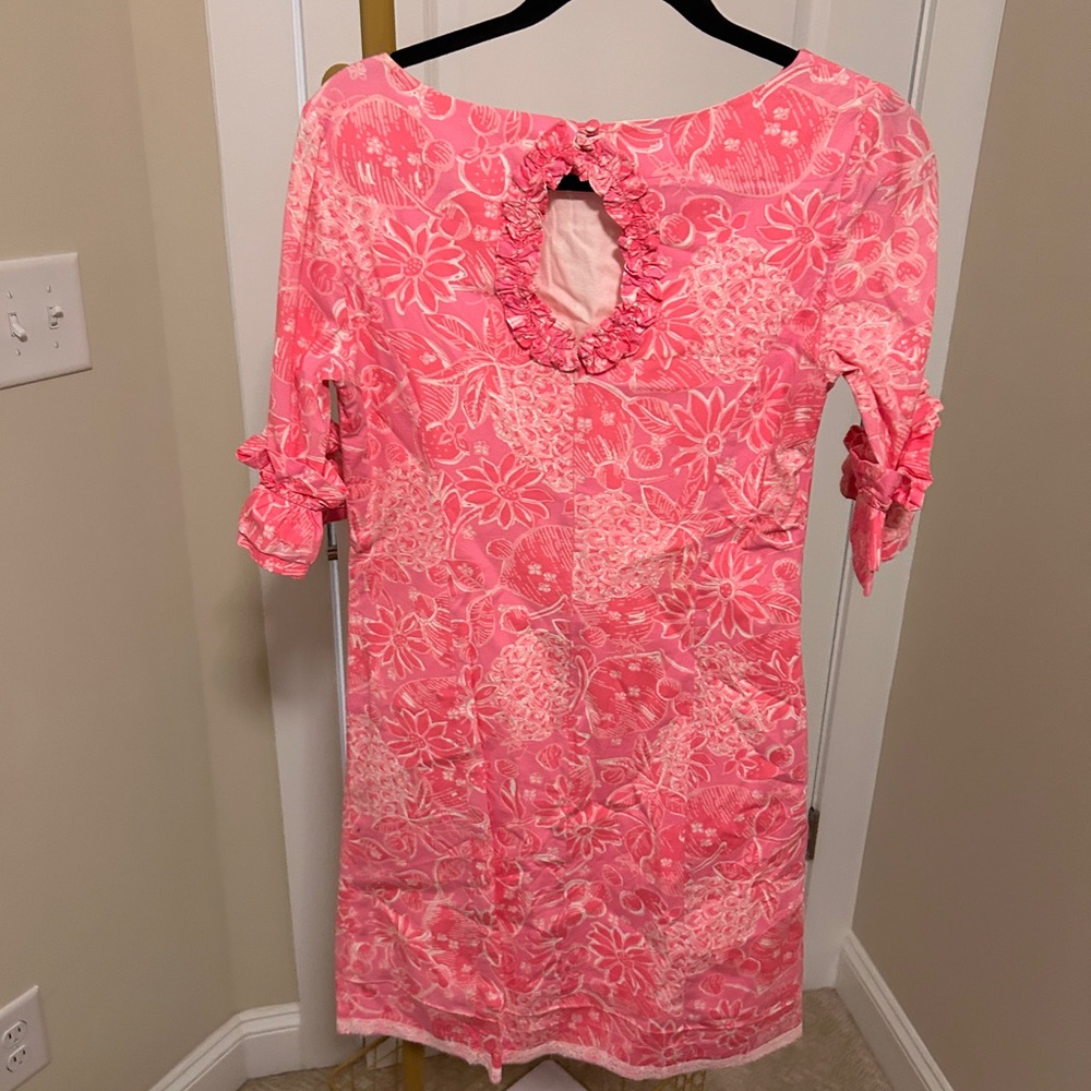 Lilly Pulitzer Pink Floral Ruffle Sleeve Dress - Picture 4 of 6